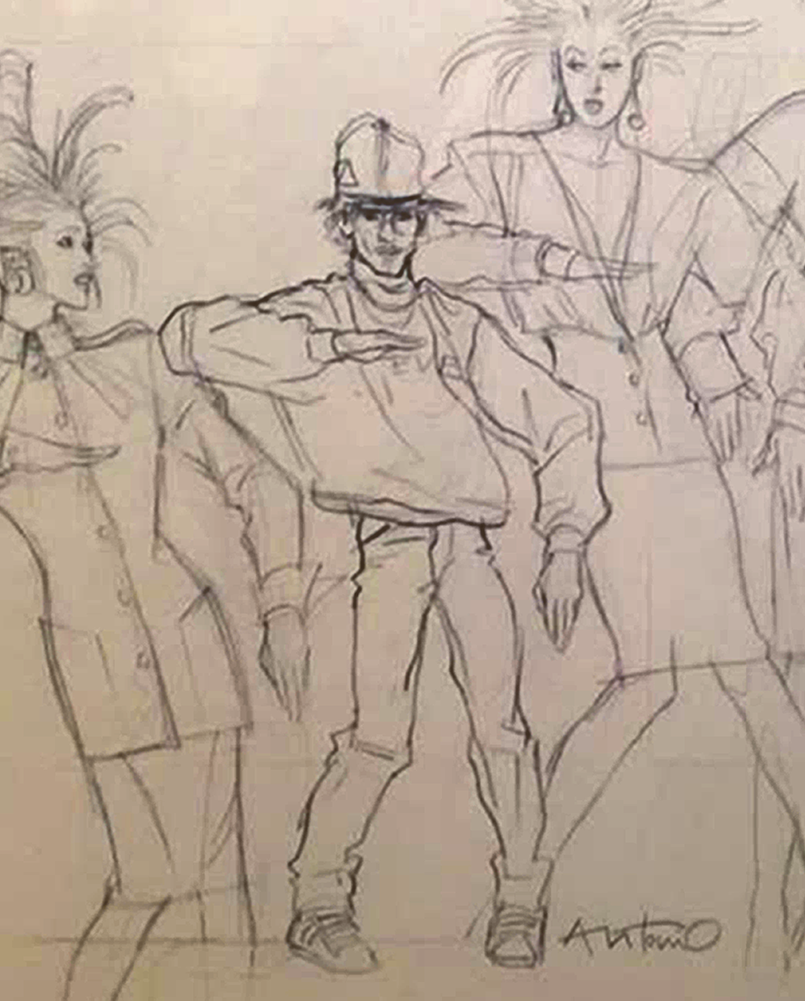 mr wiggles sketch by antonio lopez